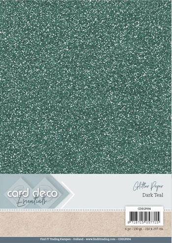  Card Deco Glitter karton A4 Dark Teal 230g